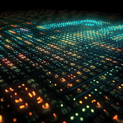 Wall Mural - abstract colored binary circuit board background