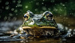 Close Up of Frog Splashing in Water Generative AI