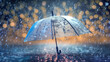 © HiroSund - A transparent umbrella that gets wet in heavy rain, Generative AI