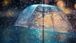 © HiroSund - A transparent umbrella that gets wet in heavy rain, Generative AI