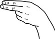 lingua italiana segni Italy sign language alphabet in vector LIS lettera h
