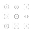 Camera viewfinder linear vector icons. Isolated autofocus outline pictograms collection on white