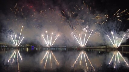 Wall Mural - Celebration fireworks in Abu Dhabi in UAE