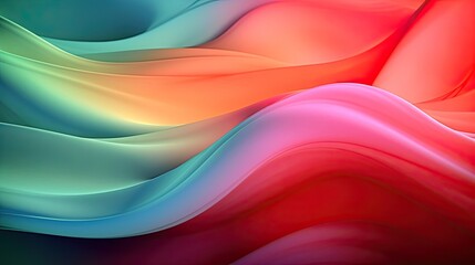 Canvas Print - Silk waves modern rainbow colorful abstract background (generative ai)