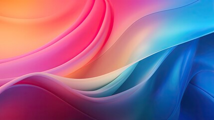 Canvas Print - Soft silk waves modern colorful abstract background (generative ai)