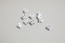 Dices On A Grey Background