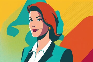 Poster - A Woman With Red Hair And A Suit On Is Looking At The Camera Marina Fauvism Career Coaching