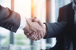 © Alexandre - Empresários fazendo aperto de mão com parceiro, saudação, negociação, fusão e aquisição, conceito de cooperação empresarial, para negócios, finanças e fundo de investimento, trabalho em equipe e negóc