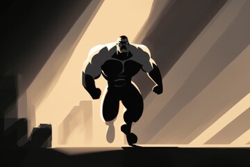 Fototapete - A Man Running Through A Dark Room With A Light Shining On Him Canyon Animation Animation Filmmaking