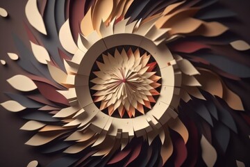 Leinwandbilder - A Circular Object Made Of Paper With A Circular Design On It Oasis Kinetic Art Motion Graphics