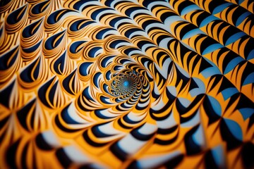 Leinwandbilder - A Very Intricate Picture Of A Spiral Design On A Table Top Deep Sea Trench Op Art Motion Graphics Generative AI 