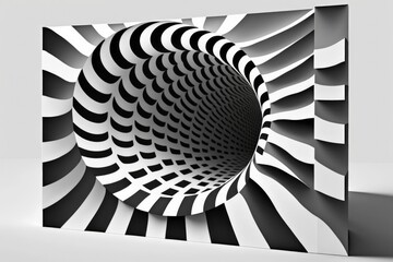 Leinwandbilder - A Black And White Photo Of A Spiral Design On A Canvas Deep Sea Trench Op Art Graphic Desig Generative AI 