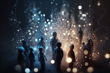 Poster - a group of people standing in front of a firework display workshop night photography supply chain op
