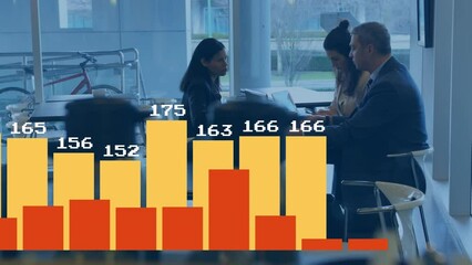 Poster - Animation of graphs with changing numbers over diverse coworkers planning strategies in office