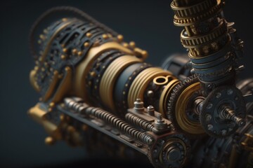 Poster - A Close Up Of A Machine With Many Gears And Gears On It Junkyard Kinetic Art Motion Graphics