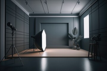Poster - A Room With A Large Mirror And A Camera In It And A Plant Workshop Advertising Photography Video Marketing
