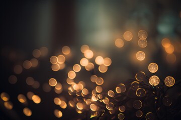 Poster - A Blurry Photo Of A Bunch Of Lights In The Dark Seaside Boardwalk In The Evening With Lights Time-lapse Photography Lighting Design Generative AI 