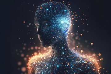 Poster - A Man's Head With A Glowing Light Coming Out Of It Workshop Video Art Artificial Intelligence