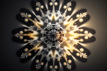 Poster - a computer generated image of a flower with lights on it's petals tundra kinetic art motion graphics