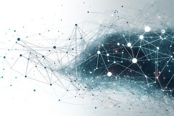 Poster - A Computer Generated Image Of A Human Head With Connected Lines And Dots Deep Sea Trench Graphic Design Natural Language Processing Generative AI 