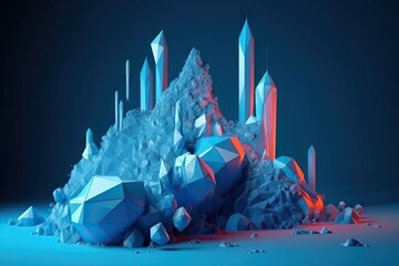 Poster - A Very Large And Colorful Object With Many Shapes And Sizes On It Lunar Landscape Animation 3d Modeling Generative AI 