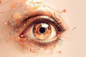 Poster - A Close Up Of A Human Eye
 With A Pattern On It Zoo Photorealism Motion Graphics Generative AI 