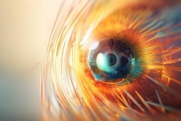 Poster - A Close Up Of A Colorful Eyeball With A Blurry Background Aquarium Photorealism Motion Graphics