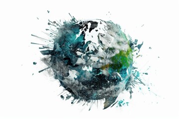 Poster - A Picture Of A Planet With A Lot Of Paint Splatters Arctic Sea Ice Environmental Art Environmental Management