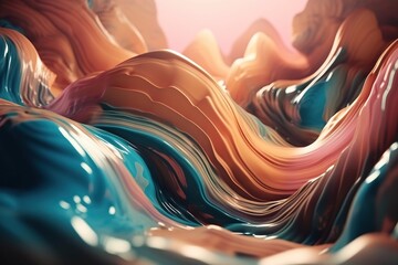 Poster - A Very Colorful Abstract Background With A Sun In The Background And A Blurry Image Of A Wave Canyon Animation Motion Graphics Generative AI 