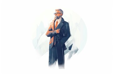 Poster - A Man In A Suit And Tie Standing In Front Of A White Background Arctic Tundra Graphic Design Talent Acquisition Generative AI 