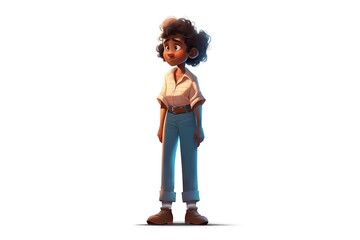 Poster - A Cartoon Character With A Ponytail And A Shirt On Standing Savanna Animation Animation Filmmaking