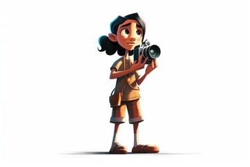 Poster - A Cartoon Character Holding A Camera And A Camera In His Hand Zoo Animation Animation Filmmaking Generative AI 