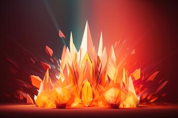 Poster - A Very Colorful Fire With Lots Of Bright Flames In It's Center Volcano Animation Motion Graphics Generative AI 