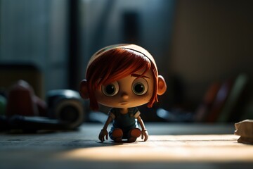 Poster - A Little Girl With Red Hair Sitting On The Floor Next To A Toy Zoo Animation Animation Filmmaking