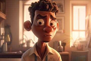 Poster - A Cartoon Character With A Surprised Look On His Face In A Kitchen Classroom Animation Animation Filmmaking
