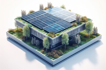 Poster - A House With A Solar Panel On Top Of It And Trees Around It Solar Farm Environmental Art Energy-efficient Homes