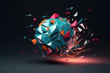 Poster - A Ball With Many Different Shapes And Colors On It With A Black Background Zoo Kinetic Art Motion Graphics