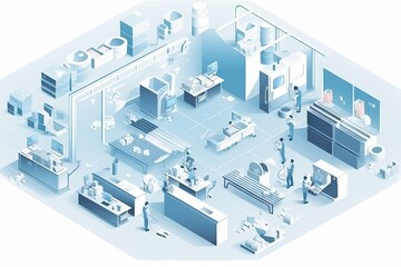 Poster - A Hospital Room With Medical Equipment And People In It Including A Doctor And Nurse Workshop Paper Cutting Manufacturing Planning And Control Generative AI 