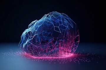 Poster - A Blue And Pink Sphere With A Dark Background And A Pink Light Deep Sea Trench Animation Motion Graphics