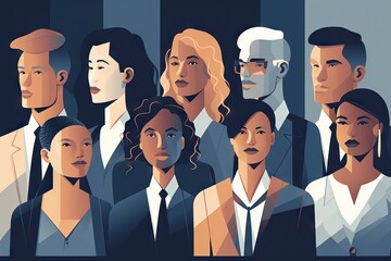 Poster - A Group Of People Standing Next To Each Other In A Room Law Office Graphic Design Diversity And Inclusion