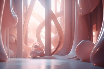Poster - A Person Sitting On A Floor In Front Of A Window With A Curtain Lunar Landscape Photorealism Motion Graphics Generative AI 