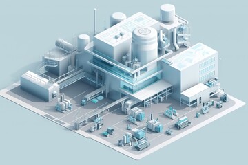 Poster - A Large Factory With A Lot Of Machines And Machinery On It Factory Animation Manufacturing Planning And Control