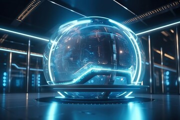 Poster - A Futuristic Sci - Fi Fidget Ball With A Futuristic Background Conference Room Animation Motion Graphics Generative AI 
