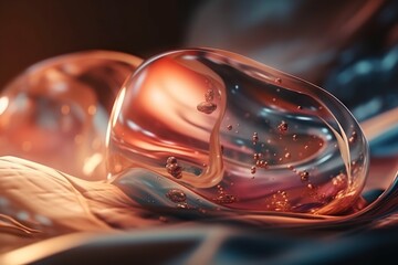 Poster - A Liquid Filled With Liquid Sitting On Top Of A Table Top Aquarium Photorealism Motion Graphics Generative AI 