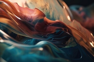 Leinwandbilder - A Close Up Of A Colorful Liquid Substance In The Air With A Black Background Glacier Kinetic Art Motion Graphics Generative AI 