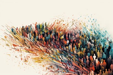 Leinwandbilder - A Large Group Of People Standing Together In A Crowd Of People Zoo Mixed Media Crowdfunding