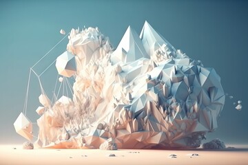 Poster - A Very Large White Object With Many Smaller Objects In It's Back Glacier Animation Motion Graphics Generative AI 