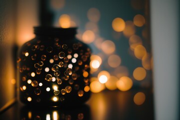 Poster - A Lit Candle Is Sitting On A Table Next To A Window Motel Long Exposure Photography Energy Healing Generative AI 
