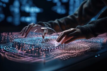 Poster - A Person Using A Computer Mouse On A Surface With A Pattern Workshop Advertising Photography Data Analytics