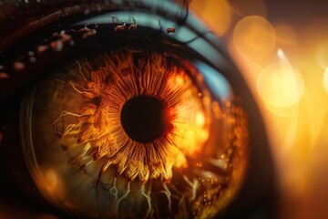 Poster - A Close Up Of A Human Eye With A Blurry Background Savanna Macro Photography Macro Photography Generative AI 
